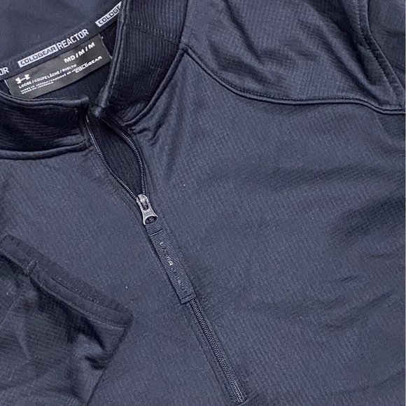 Under Armour ColdGear Reactor Loose Men’s Black Long Sleeve Medium 1/4 Zip Shirt - Picture 1 of 4